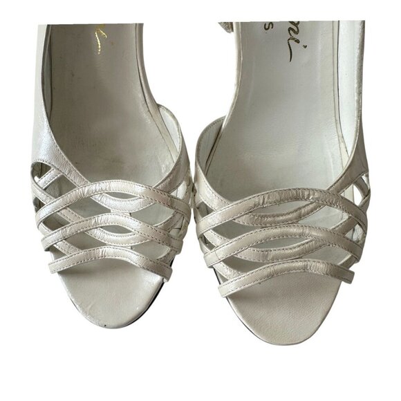 Vintage Garolini 'Mes Amis' White Leather Slingback Sandals,  Size 7.5 M - Picture 8 of 10